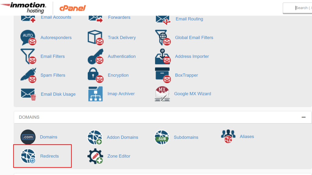 cpanel to file manager using the rediect option for wildard redirect